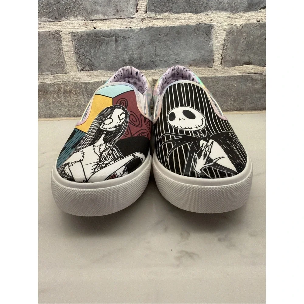 Disney Nightmare Before Christmas Jack & Sally GROUNDUP* Slip On Sneaker Size 8